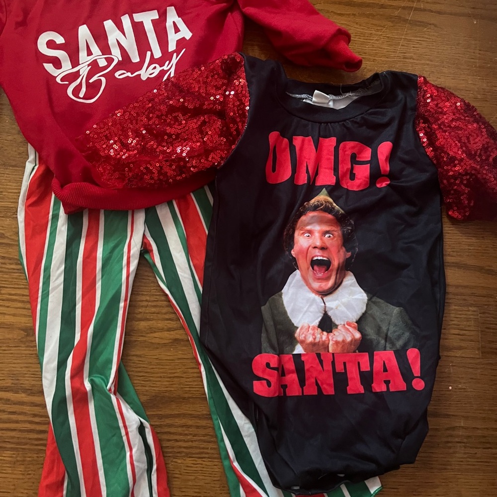 Festive Santa Baby and Elf Outfit Set